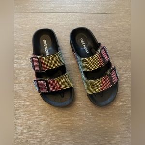 Steve Madden Girls Rainbow Rhinstone Sandals